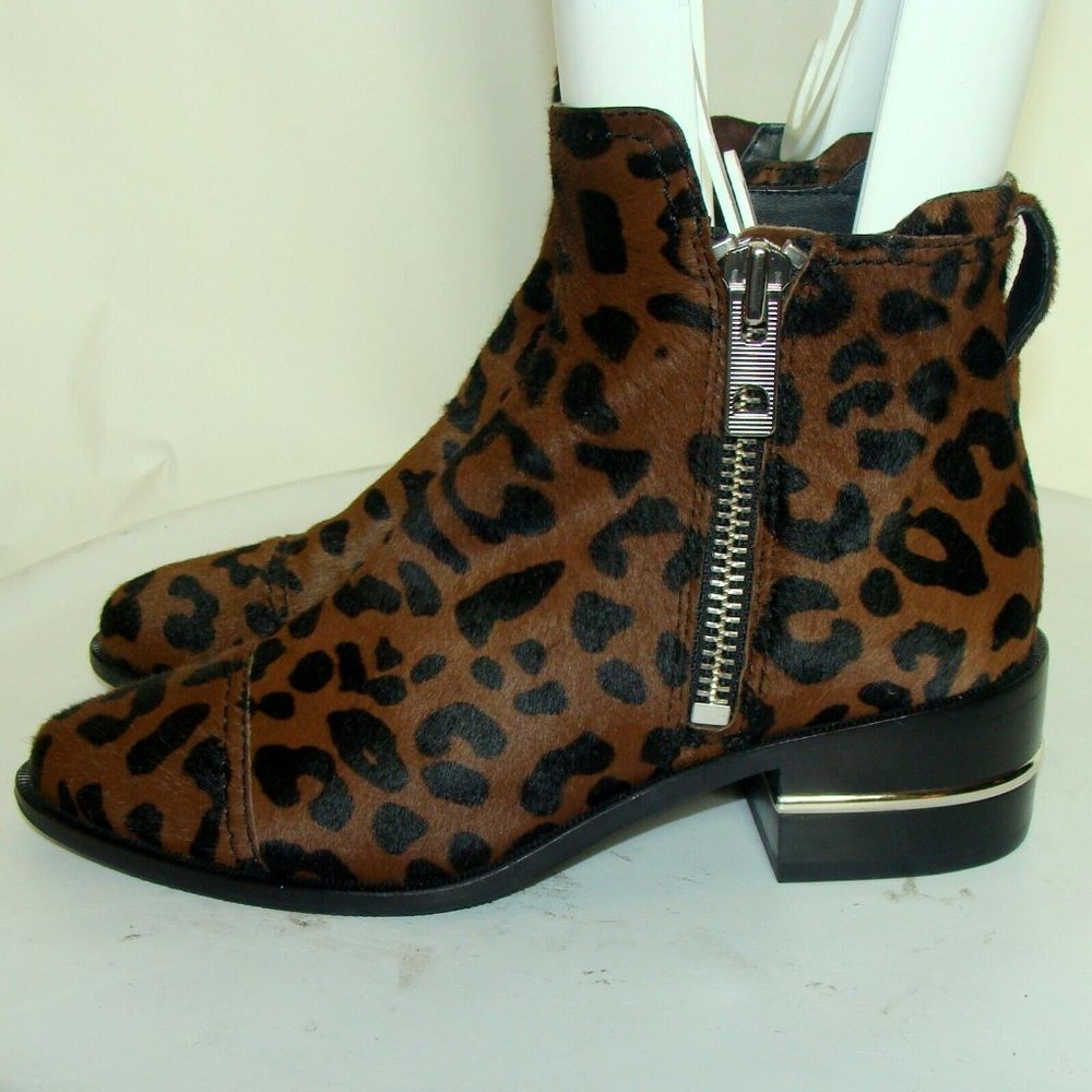PAIGE JESSIE CALF HAIR ANIMAL PRINT ANKLE BOOTS